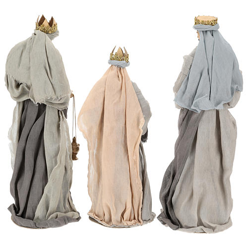 Holy Family and Three Wise Men 46 cm resin and grey and purple cloth 11