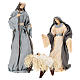 Holy Family and Three Wise Men 46 cm resin and grey and purple cloth s2