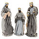 Holy Family and Three Wise Men 46 cm resin and grey and purple cloth s8
