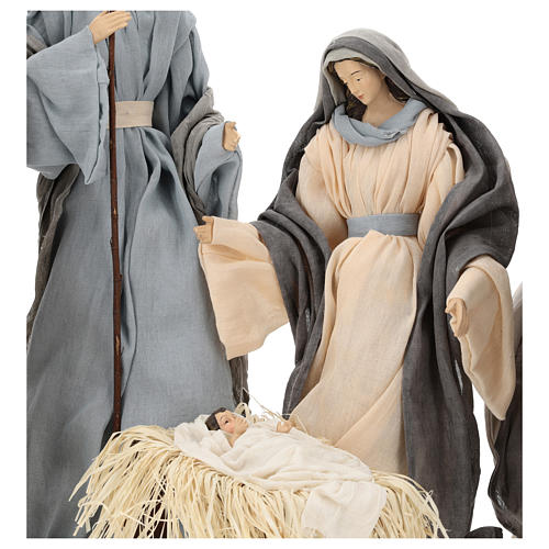 Natividade e reis magos resina tecido roxo cinzento para presépio figuras altura média 46 cm 3