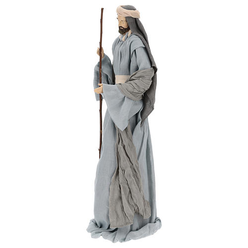 Natividade e reis magos resina tecido roxo cinzento para presépio figuras altura média 46 cm 5