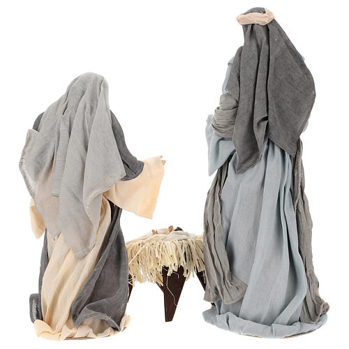 Natividade e reis magos resina tecido roxo cinzento para presépio figuras altura média 46 cm 7