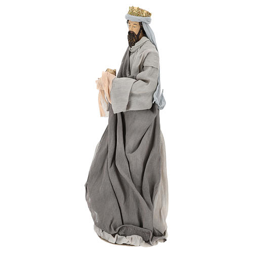 Natividade e reis magos resina tecido roxo cinzento para presépio figuras altura média 46 cm 9