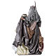 Holy Family 66 cm resin and pink and grey cloth Shabby Chic style s5