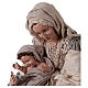 Holy Family on base 81 cm resin and beige and grey cloth s2