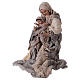 Holy Family on base 81 cm resin and beige and grey cloth s3