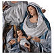 Heilige Familie Harz und Stoff Shabby Chic 66cm blau und silber s2