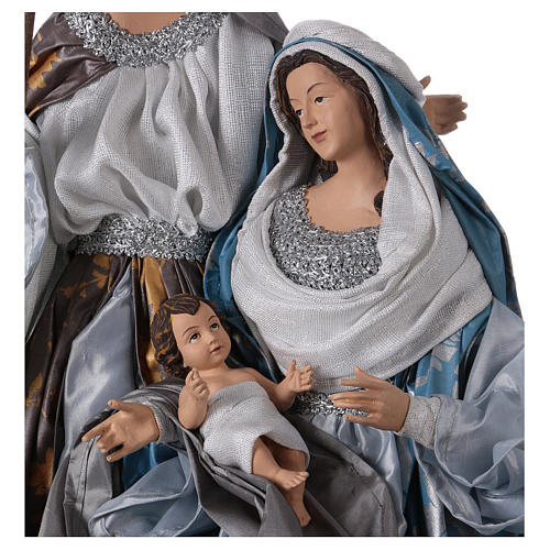 Holy Family 66 cm resin and blue and silver cloth Shabby Chic style 2