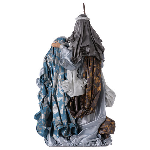 Holy Family 66 cm resin and blue and silver cloth Shabby Chic style 5