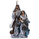 Holy Family 66 cm resin and blue and silver cloth Shabby Chic style s1