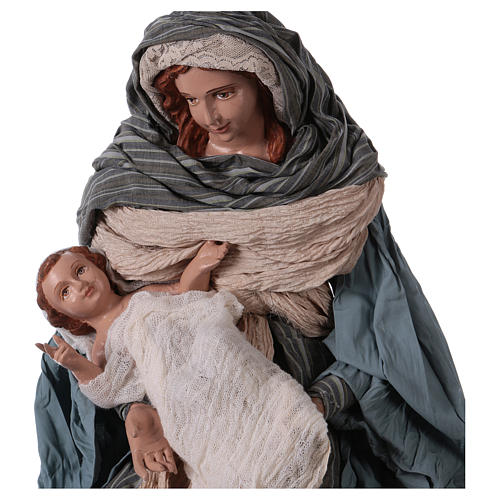 Holy Family 60 cm resin and blue and brown cloth Shabby Chic style 2
