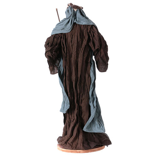 Natividade resina tecido azul castanho estilo Shabby Chic para presépio figuras altura média 60 cm 6