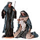 60 cm Nativity Scene in Resin Blue and Brown cloths Shabby Chic s1