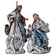 Holy Family 32 cm resin and blue and silver cloth Shabby Chic style s1