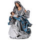 Holy Family 32 cm resin and blue and silver cloth Shabby Chic style s2