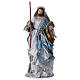Holy Family 32 cm resin and blue and silver cloth Shabby Chic style s4