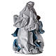 Nativité 32 cm résine tissu bleu argent Shabby Chic s5