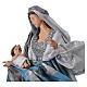 Natività 32 cm resina tessuto blu argento Shabby Chic s3