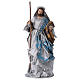 Natività 32 cm resina tessuto blu argento Shabby Chic s4
