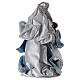 Scena narodzin Jezusa 32 cm żywica, tkanina niebieska srebrna, styl Shabby Chic s5