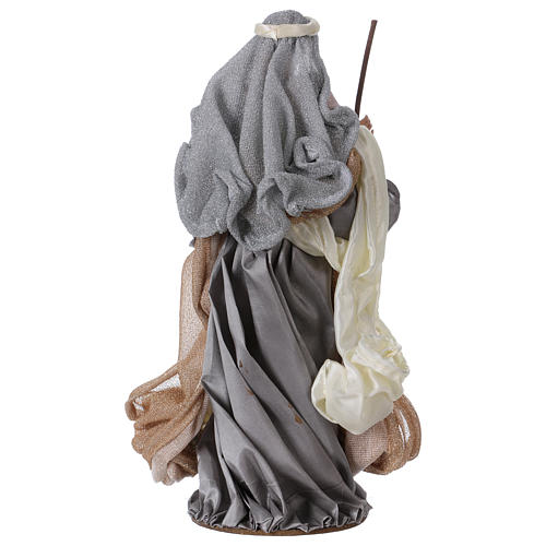 Holy Family 38 cm resin and grey and pink cloth Shabby Chic style 6