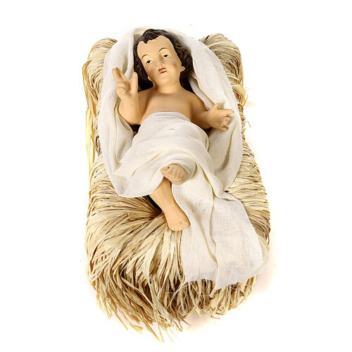 Scena narodzin Jezusa 72 cm żywica i tkanina różowa, styl Shabby Chic  2