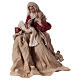Nativité 43 cm résine tissu couleur ivoire bordeaux s4