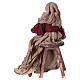 Natività 43 cm resina tessuto avorio bordeaux s7