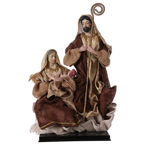 Holy Family 30 cm brown and gold cloth 1