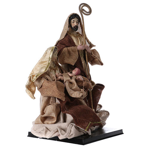 Holy Family 30 cm brown and gold cloth 3