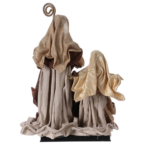 Holy Family 30 cm brown and gold cloth 4