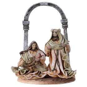 Holy Family 30 cm beige and gold cloth