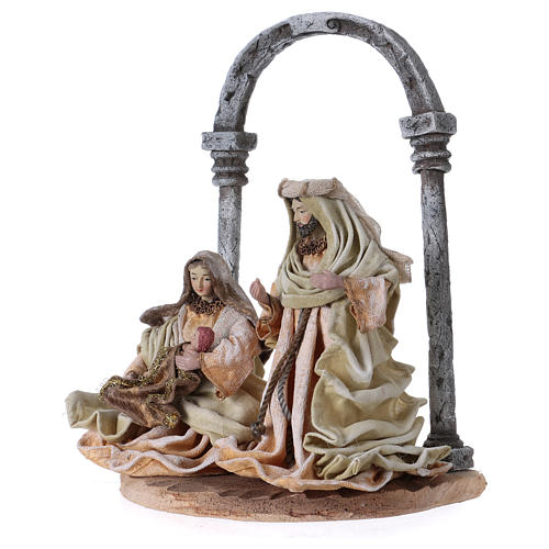 Holy Family 30 cm beige and gold cloth 2