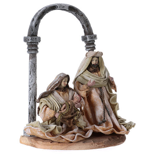 Holy Family 30 cm beige and gold cloth 3
