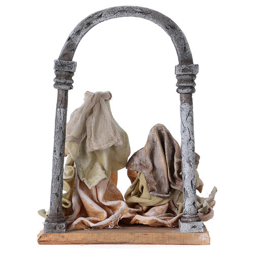 Holy Family 30 cm beige and gold cloth 4
