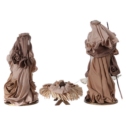 Holy Family 36 cm resin and beige and brown cloth 4