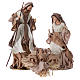 Holy Family 36 cm resin and beige and brown cloth s1