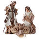 Natività 36 cm resina e stoffa crema marrone s1