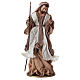 Natività 36 cm resina e stoffa crema marrone s3