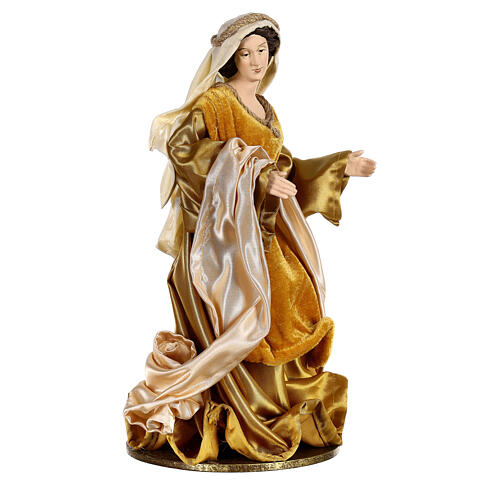 Holy Family 36 cm resin and beige and gold cloth 9