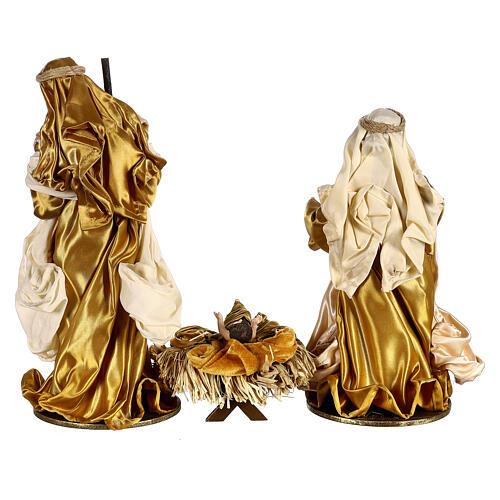 Holy Family 36 cm resin and beige and gold cloth 11