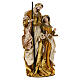 Holy Family 47 cm on base resin and beige and gold cloth s4