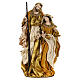 Holy Family on base 47 cm, gold and beige clothes s1