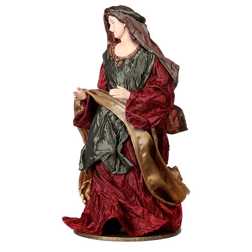 Holy Family 36 cm 3 pieces brown and burgundy cloth 4