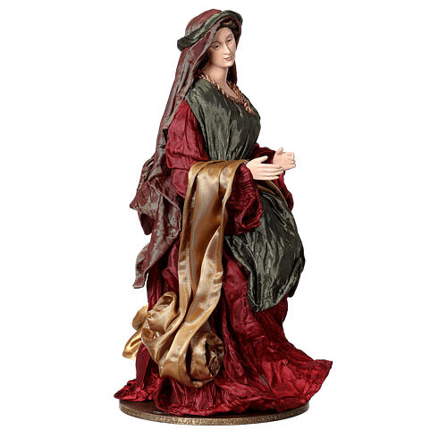 Holy Family 36 cm 3 pieces brown and burgundy cloth 5