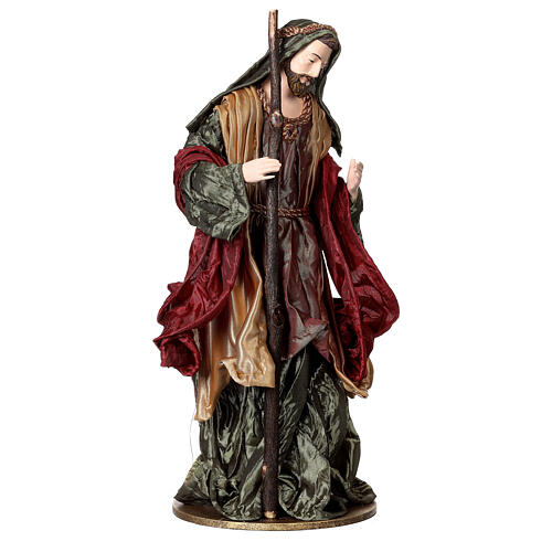 Holy Family 36 cm 3 pieces brown and burgundy cloth 7