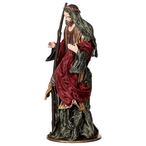 Holy Family 36 cm 3 pieces brown and burgundy cloth 8