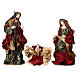 Holy Family 36 cm 3 pieces brown and burgundy cloth s1