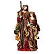 Holy Family on base 47 cm brown and burgundy cloth s1