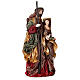 Holy Family on base 47 cm brown and burgundy cloth s3